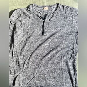 Men's Gray Long Sleeve Henley Shirt